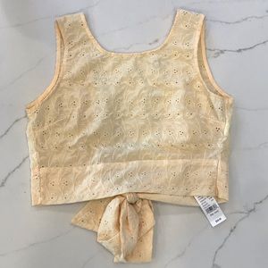 Yellow tie-in-the-back tank top